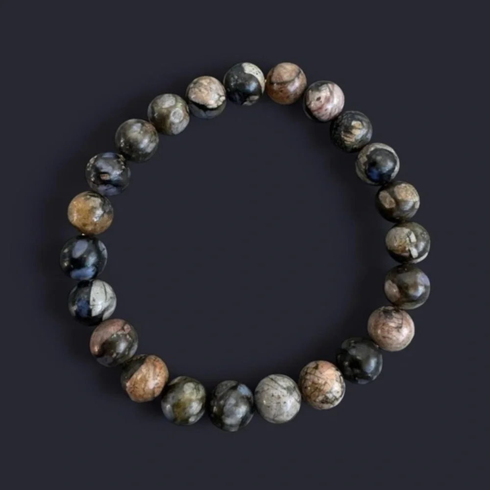 Llanite Gemstone Bead Bracelet 8mm